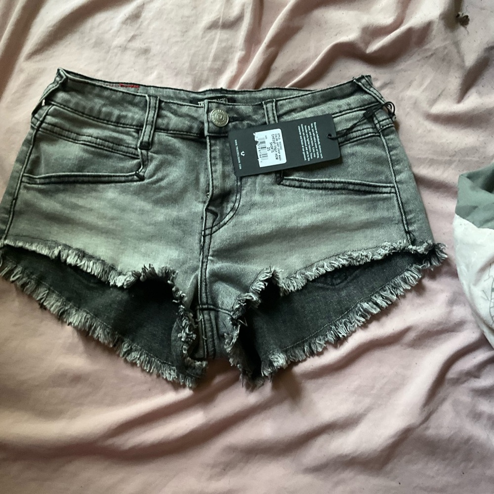 Stylish Gray Denim Women Shorts true religion never worn